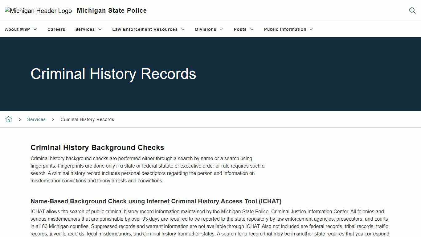 Criminal History Records